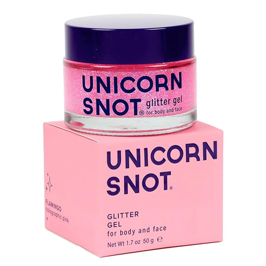 Unicorn Snot Face & Body Glitter - Cosmetic-Grade Holographic Glitter Gel - Makeup for Festivals, Raves, Anime Cosplay - Safe for Face, Easy Application & Removal, 1.7oz Pink (Flamingo)