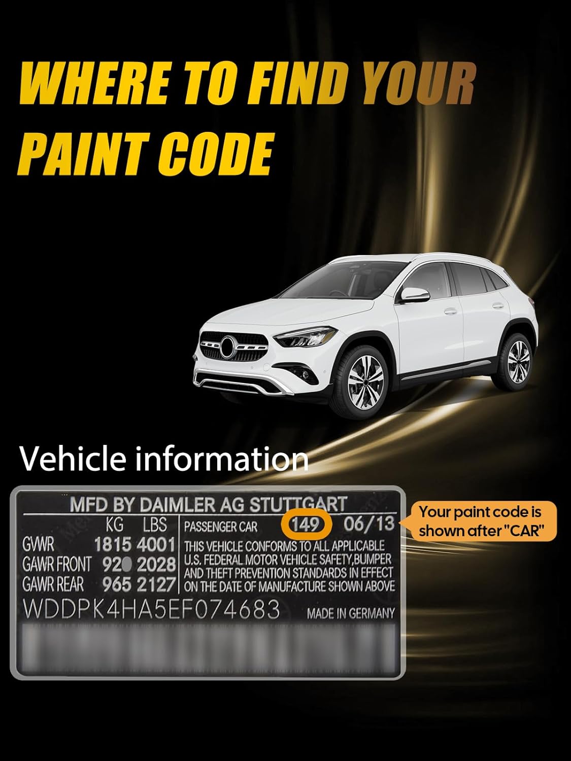 (992/7992) Selenite Gray Metallic Touch Up Paint Compatible with Mercedes-Benz, Exact Match Car Paint Pen Automotive Scratch Repair Remover Kit Quick & Easy Solution for Vehile Chips and Nicks