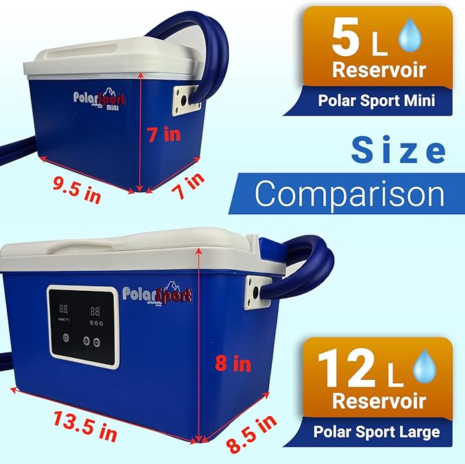 Cold Therapy Machine by Polar Sport - Ice Water Circulation System with Large Adjustable Cold Pad for Pain in The Knee, Shoulder, Ankle, Neck and Recovery After Surgery with Pump (Large)