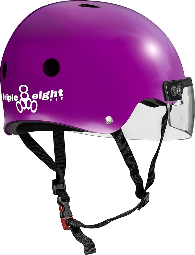 Triple Eight The Certified Sweatsaver Helmet with Visor for Roller Derby, Skateboarding and BMX