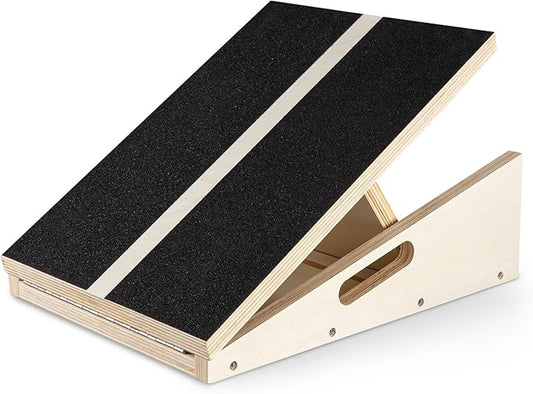 Adjustable Wooden Slant Board, 5 Angles (15°–35°) for Safe Stretching, Squats & Rehab – Anti-Slip top & Base, Durable 10-Layer Wood, Supports up to 400lbs for Home Gym & Recovery use