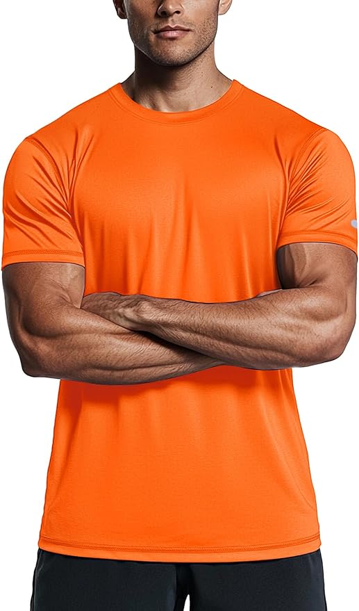 Zengjo Athletic Shirts for Men Short Sleeve Quick Dry Workout Running Gym Sport Exercise Tee Moisture Wicking