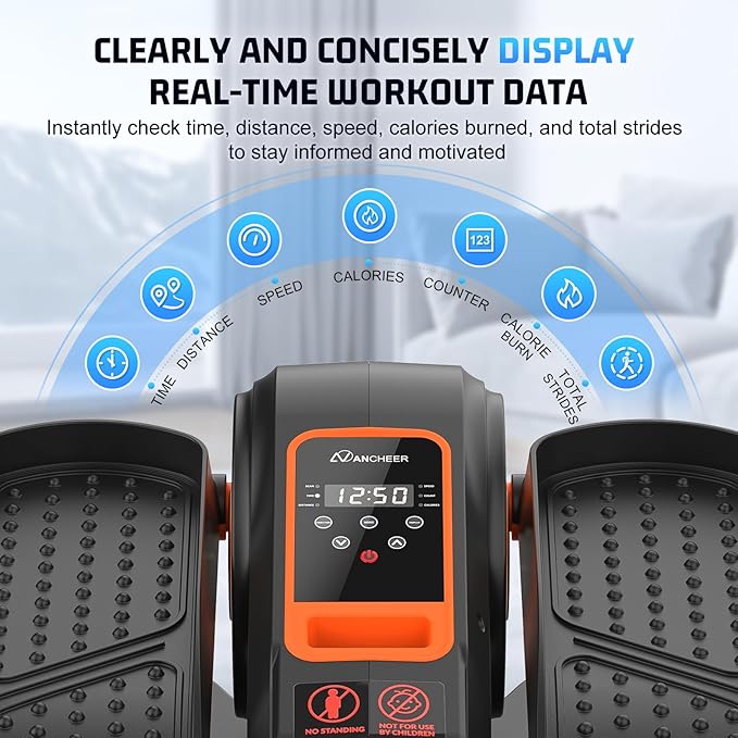 ANCHEER Under Desk Elliptical, Electric Leg Exerciser While Sitting for Seniors, Fully Assembled Motorized Ellipse Leg Exerciser Seated Elliptical Machine with 12 Adjustable Speeds