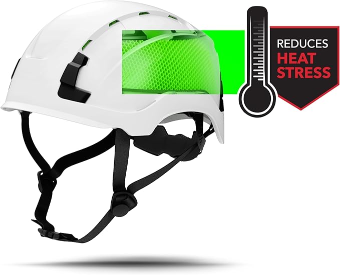 GE Safety Helmet: ANSI Type 2 Class G & E, Advanced Impact Technology, Ultra Comfortable Memory Foam, Heat Stress Reduction, Compatible with Accessories, Adjustable Size OSHA Approved