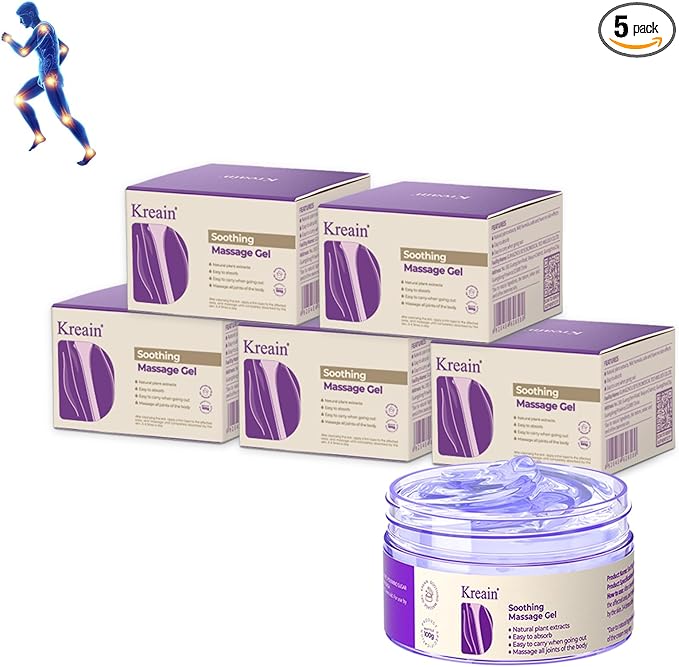 Soothing Massage Pain Relief Gel, Joint Purple Gel Cooling Soothes Cream for Knees, Hand Arthritis, Lumbar, Neck and Shoulders(3.5 Ounce, 5 Pack)
