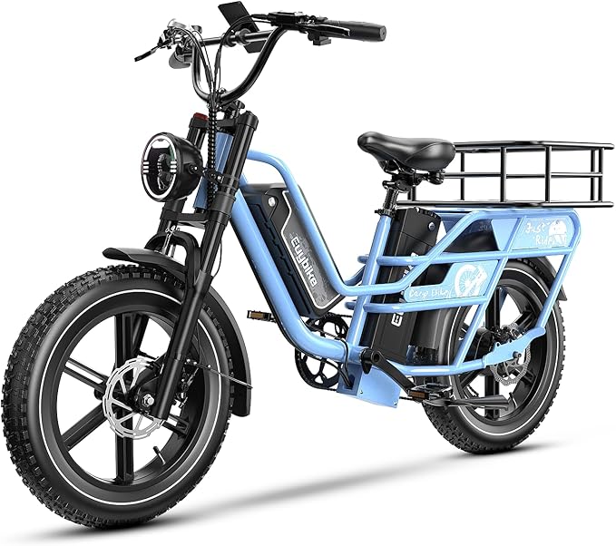 Dual Battery Electric Bike for Adults, 160 Miles Long Range Cargo Ebike with 48V 60AH Removable 2880WH Battery, 1450W Peak Motor 34MPH Electric Bicycle, 20" x 4" Fat Tire Hydraulic Brakes E Bike