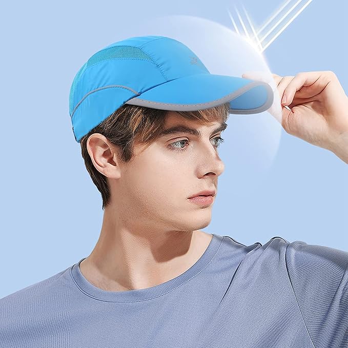 Running Hat Mesh Sports Cap Lightweight Quick Drying Runner Cap for Men Women