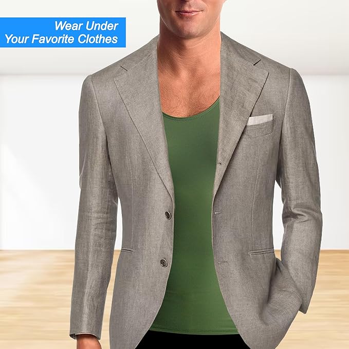 Insta Slim -Made in USA- Compression Tank-Top Shapewear for Men. Tummy Control Slimming Body-Shaper for Belly & Back Support