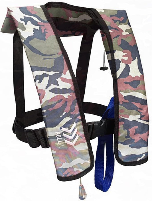 Manual Inflatable Life Jacket|Life Vest for Adults|PFD Low Profile|Supports up to 330 lbs(YSH700)