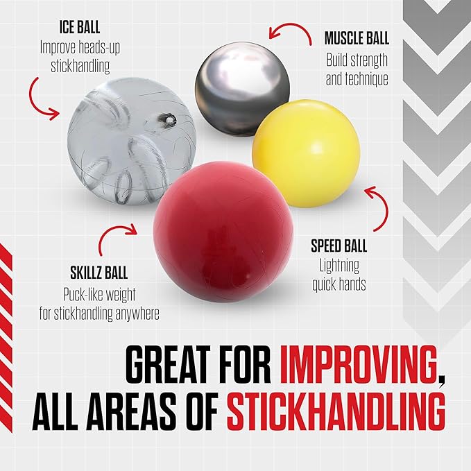 Snipers Edge Hockey Stickhandling Balls - Hockey Dangle Balls with Bag - Improve Stickhandling On and Off The Ice - Bring Anywhere!