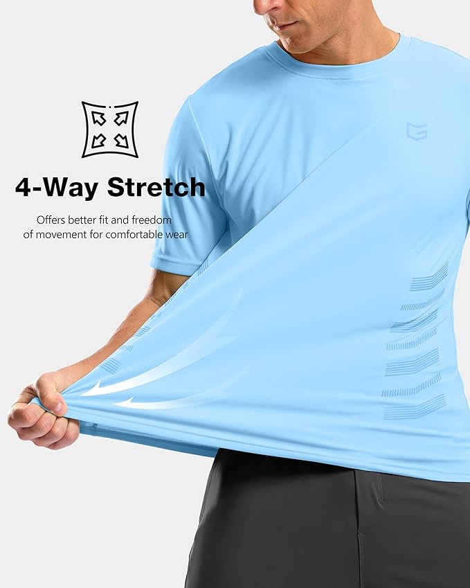 G Gradual Men's Workout Shirts Quick Dry Athletic Running T-Shirts Lightweight Moisture Wicking Short Sleeve Sports Gym Tops
