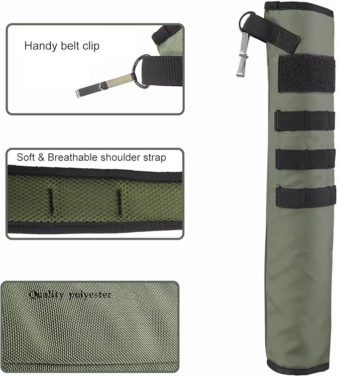 KRATARC Archery Lightweight Back Arrow Quiver Dual Use Foldable Compact Hip Arrows Bag with Molle System Hanged for Target Shooting