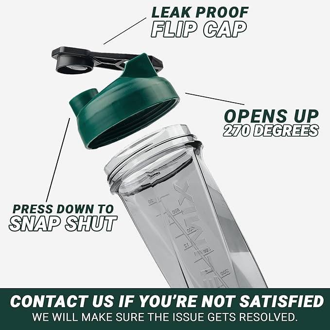 HELIMIX 2.0 Vortex Blender Shaker Bottle Holds upto 28oz | No Blending Ball or Whisk | USA Made | Portable Pre Workout Whey Protein Drink Shaker Cup | Mixes Cocktails Smoothies Shakes | Top Rack Safe