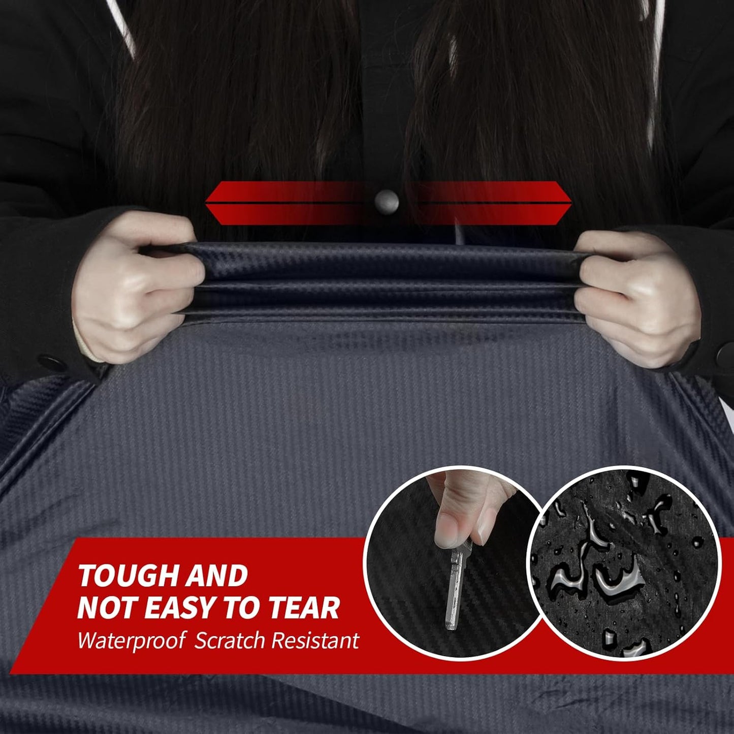 Car Cover Waterproof All Weather, 6 Layers Car Covers for Automobiles, Full Exterior Cover with Zipper, Outdoor Car Cover Sun UV Rain Snow Wind Protection for Sedan (190-195 inch)