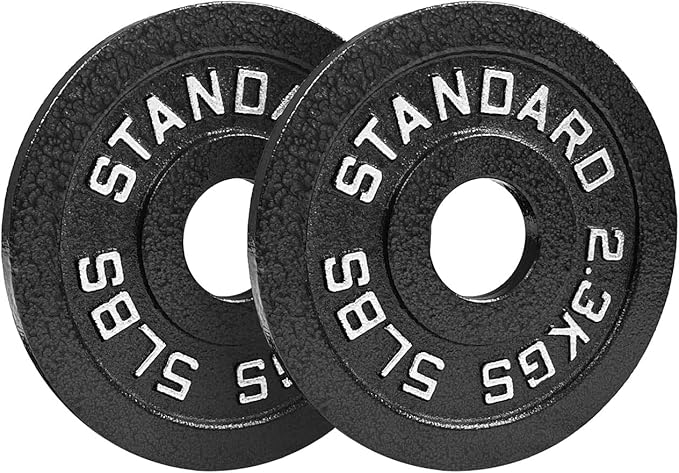 Steel Weight Plates 85LB Set - Olympic 2 inch Center Premium Coating 2x 25lb, 10lb, 5lb, and 2.5lb for Olympic Weight Lifting Barbells