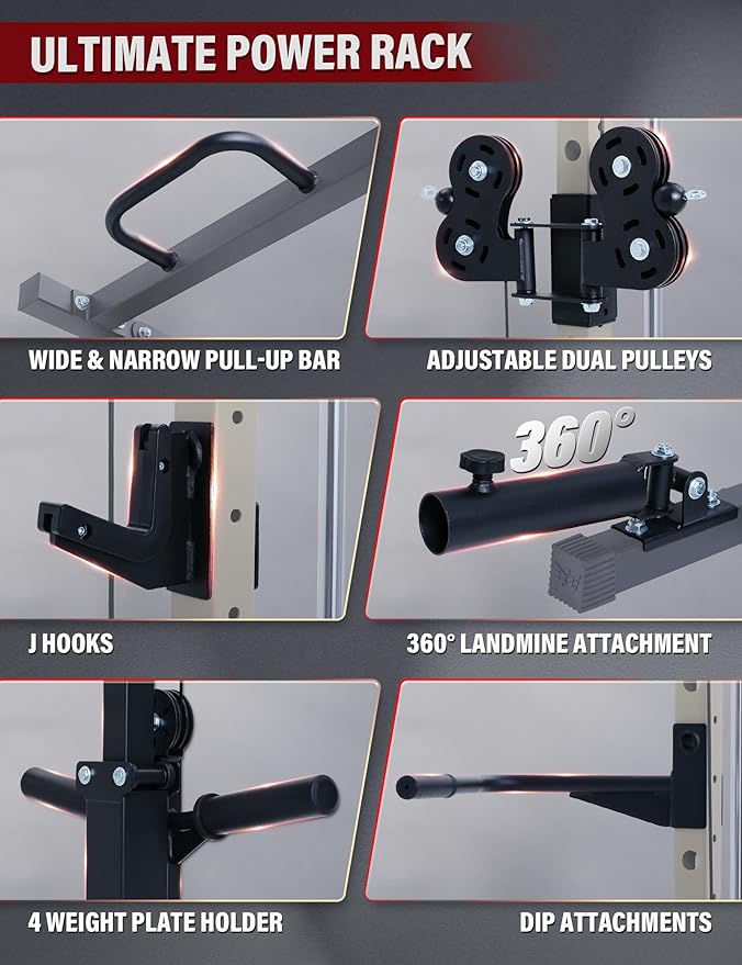 MAJOR FITNESS Drone3 Smith Machine, All-in-One Home Gym Power Rack with Cable Crossover, Pull-Up Bars, T-Bar & Squat Station, Heavy-Duty Full-Body Workout for Strength Training