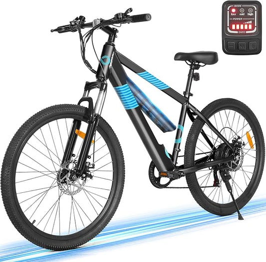 Electric Bike for Adults,36V Built-in Invisible Removable Battery,350W Brushless Motor(Peak 450W) Electric Mountain Bike,26" Tires&Front Fork Suspension,UL Certified 7-Speed