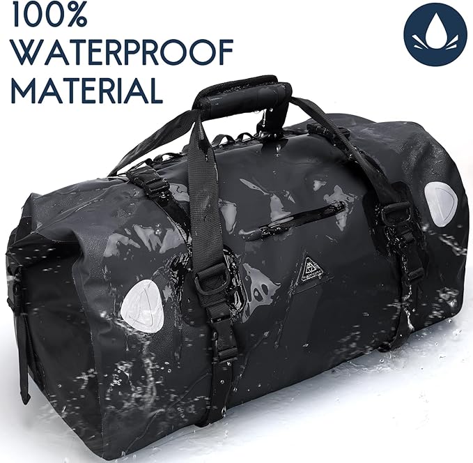 Haimont Waterproof Duffel Bag Roll-top Dry Duffel Bag with Quick-fixed Straps for Motorcycling, Rafting, Boating, SUP, Kayaking, Travel, 50L/70L