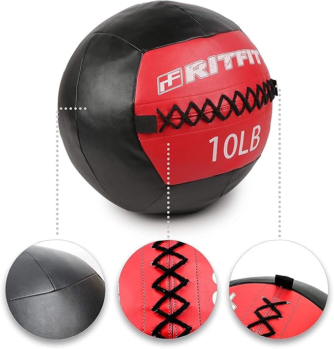 RitFit Medicine Ball / weight ball / Soft Medicine Ball / Wall Medicine Ball / Soft Wall Ball / Wall Ball set/ Medicine Balls for Exercise and Conditioning Workouts, Fitness Gym Equipment for Core Training and Cross Training (5/10/15/20/25/30 lbs)