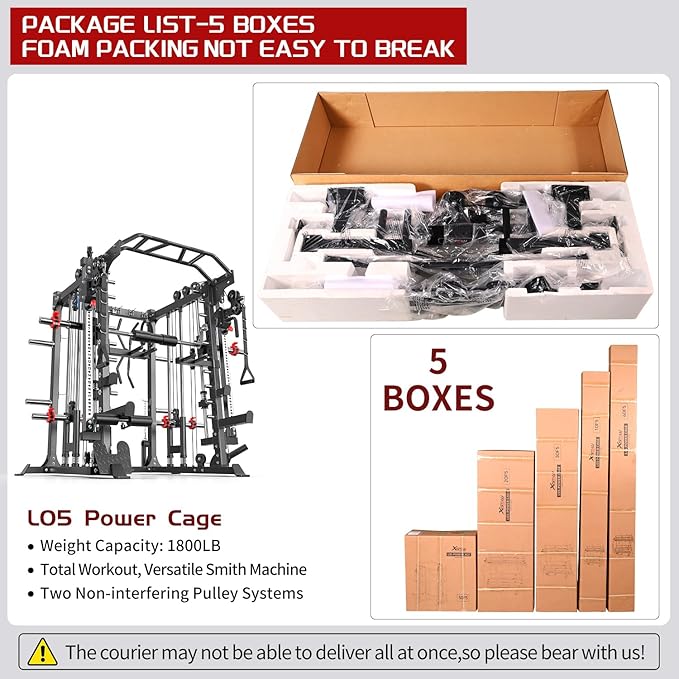 Power Cage,1600lbs Multi-Function Power Rack with Adjustable Cable Crossover System and More Training Attachment, Weight Cage for Home Gym