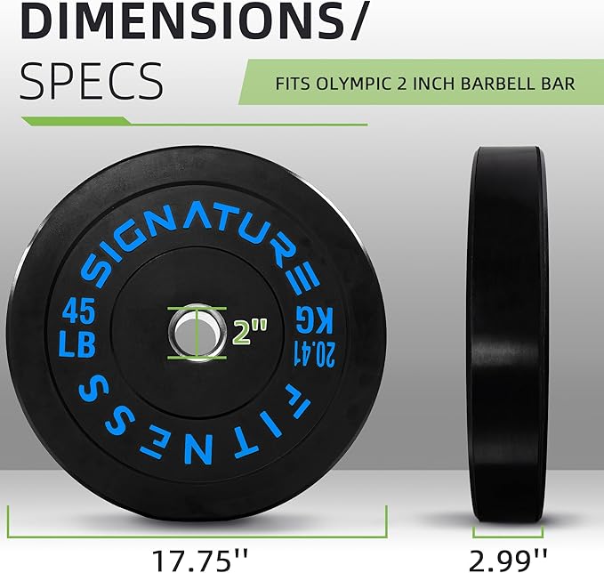 Olympic Bumper Plates Set, 2" Weight Plates for Strength Training & Weightlifting, Paris or Set or Set with Barbell, Multiple Options