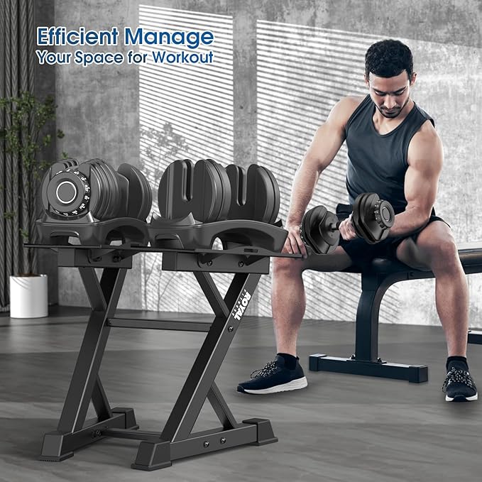 Adjustable Dumbbell Rack Weight Rack Heavy Duty, Home Gym Dumbbell Storage Stand Holder, Black