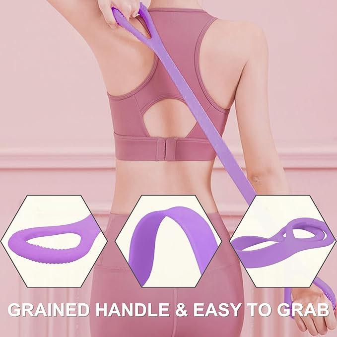 LEZER Figure 8 Resistance Band, Fitness Elastic Rope, Execrise Workout for Arm, Back, Chest and Shoulder, Yoga, Pilates, Stretching, Physical Therapy Equipment