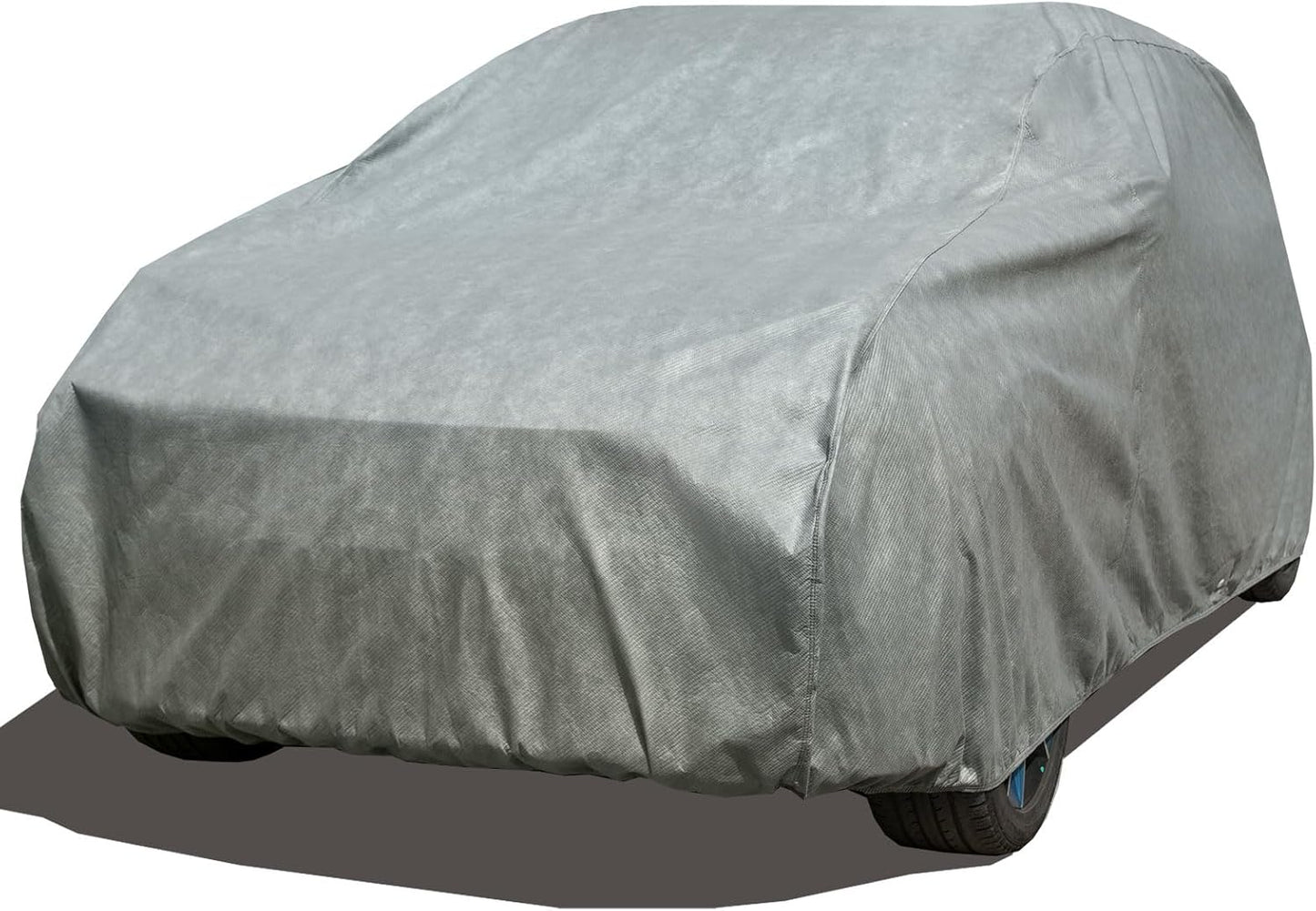 All Weather Waterproof SUV Car Cover, 7-Layer Non-Woven Cotton SUV Covers for Automobiles Car Snow Cover, Full Exterior Covers, Winter Rain Sun, Grey, Size SUV S3 207”-230”