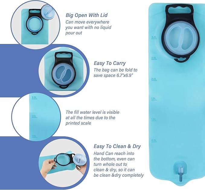 TopQuaFocus 3Qt Home Coffee Enema Bag kit with 6.5FT Silicone Tube Portable Enema Bag for Men Women Colon Cleansing Shower Enemas