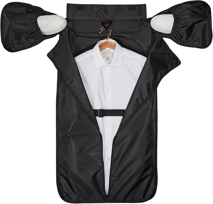 Halfday Convertible 2-in-1 Garment Duffel Weekender Bag 45L | Wrinkle-Free Travel, Hanging Suit Compartment, Shoe Pockets, Trolley Sleeve. Durable & Water-Resistant Carry-On, Shadow