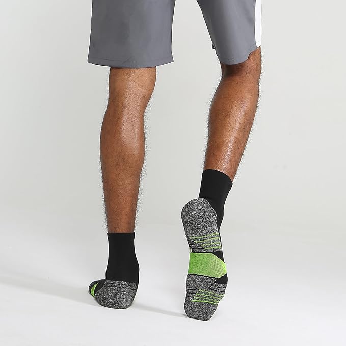 WANDER Men's Athletic Ankle Socks 6-7 Pairs Sports Moisture-wicking Running Basketball Cycling Socks 6-9/10-12/12-14