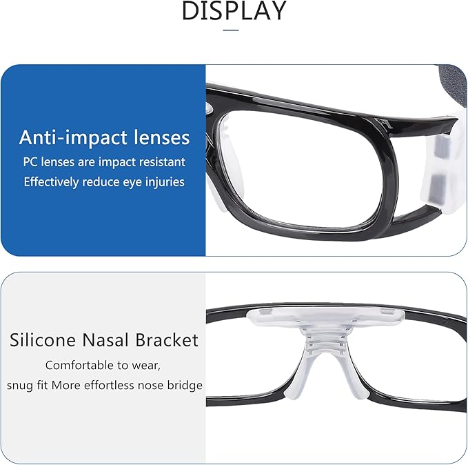 Men Basketball Glasses.Soccer Football Sport Protective Eyewear Safety Goggles,Sports Glasses For Replaceable Lens