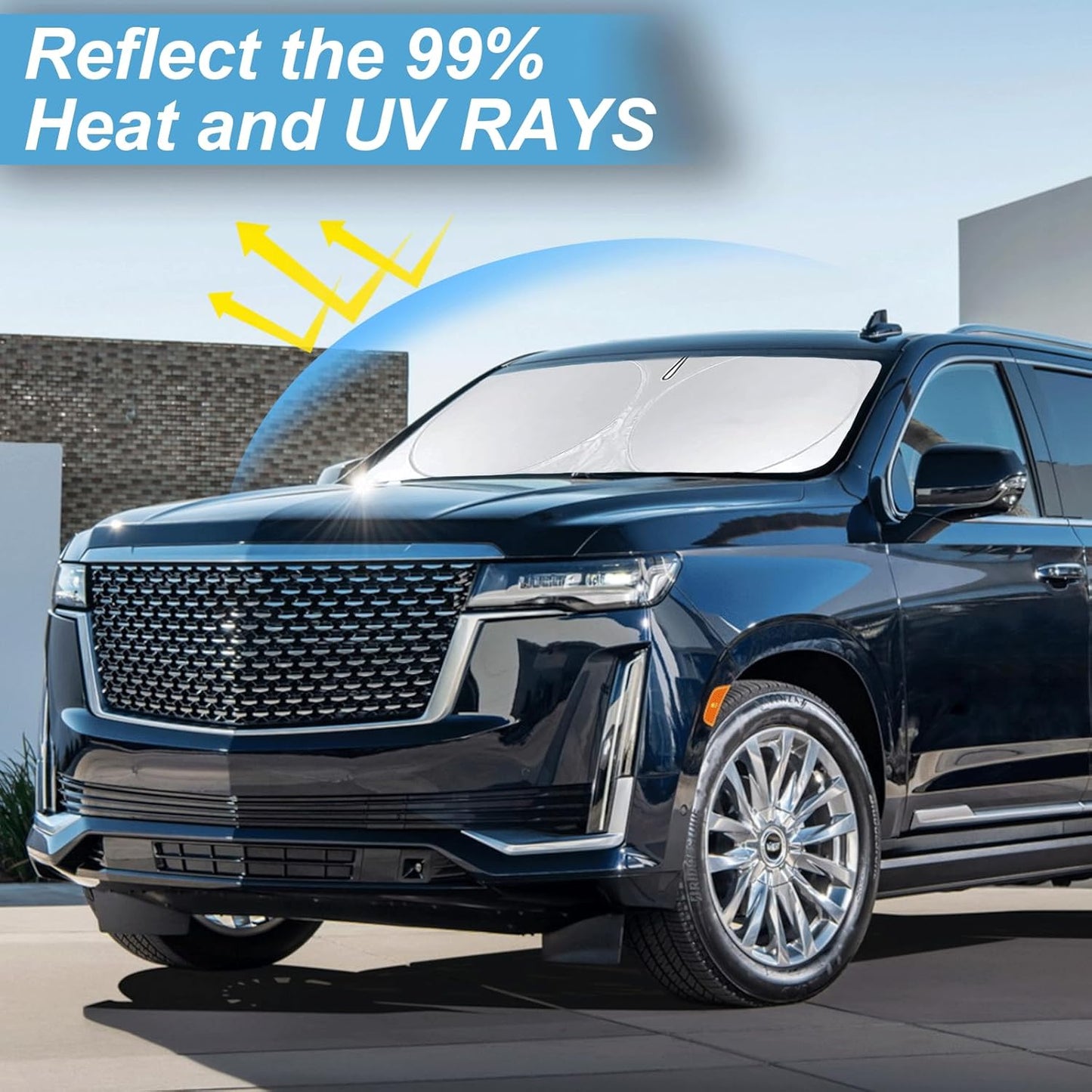 for Cadillac Escalade SRX XT5 XT6 STS DTS XT4 DeVille 2017 2018-2022 2023 2024 Windshield Sun Shade- Car Sunshades for Front Windows Shield Cover Custom Fit Cadillac SRX 2025 Accessories Sun Visor