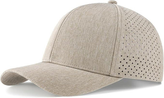 VOBOOM Men Snapback Trucker Hat, Baseball Cap for Breathable Side Laser Cut Holes