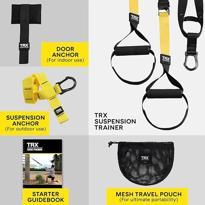 TRX All-in-ONE Suspension Training System: Full Body Workouts for Your Home Gym, Travel, and Outdoors | Includes Indoor & Outdoor Anchors, Workout Guide and Video Downloads