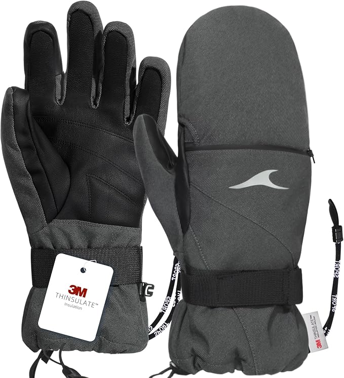 Achiou Ski Gloves,Winter Cold Weather Gloves for Men Women,Waterproof Touchscreen Snow Mittens