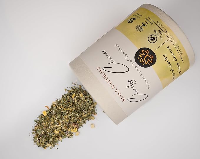 Kiara Naturals Loose Leaf Herbal Detox Tea, Clarity Cleanse - Moringa, Lemon & Mint, 1 Count, TEA, Plant-based, Caffeine-Free