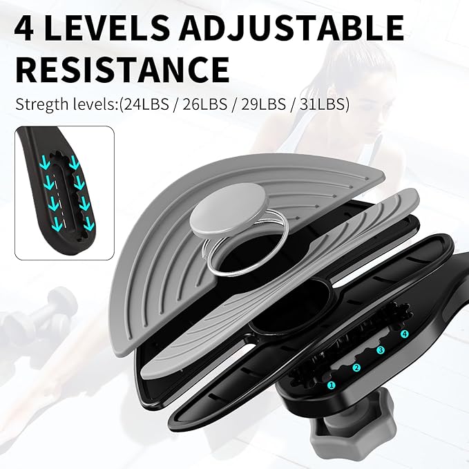 Thigh Trainer, Inner Thigh Toner Exercise Equipment for Women, Kegel Exerciser, Pelvic Floor Muscle Trainer for Home Workout with Resistance Band