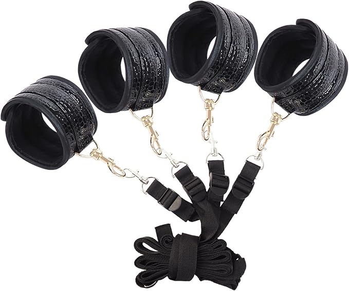 6pcs Black PU Adjustable Straps Sports Training Fitness Gear Home Yoga Set