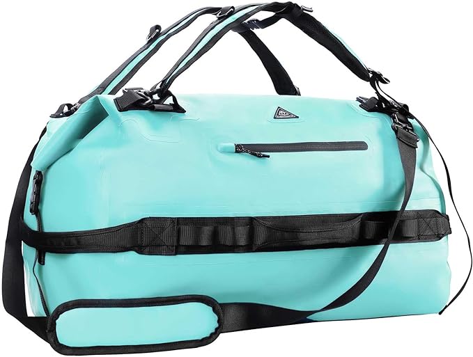 Haimont Large Waterproof Duffel Backpack Roll-Top Heavy Duty Dry Duffle Bag for Boating, Travel, Motorcycle, Kayaking, Camping, 60L