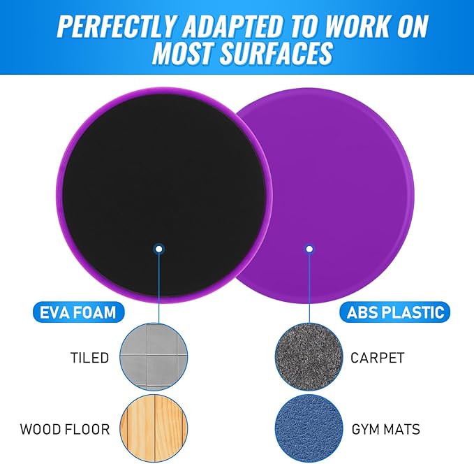 Wettarn 24 Pcs Core Sliders for Working Out Abdominal Exercise Gliding Discs Dual Sided Workout Disc Fitness Sliders Exercise Gear for Gym Floors Training Abdominal Core Strength