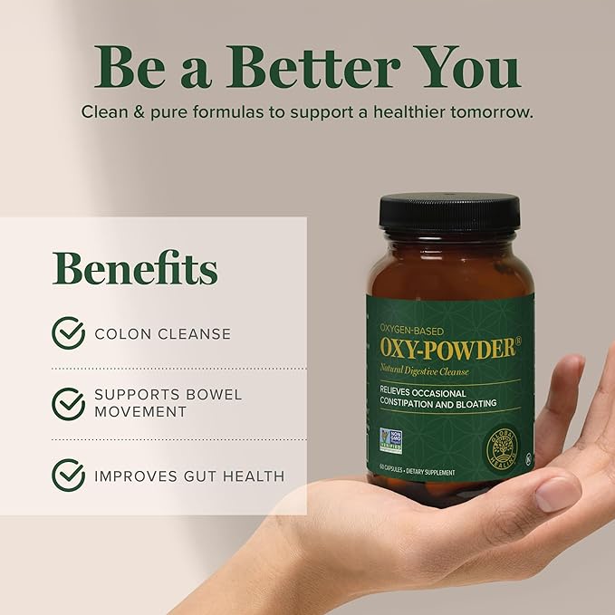 Global Healing Oxy-Powder Colon Cleanse, Constipation Relief for Women & Men, Magnesium Oxide Colon Cleanser & Detox for Weight Loss, Gut Cleanse Detox for Women and Men