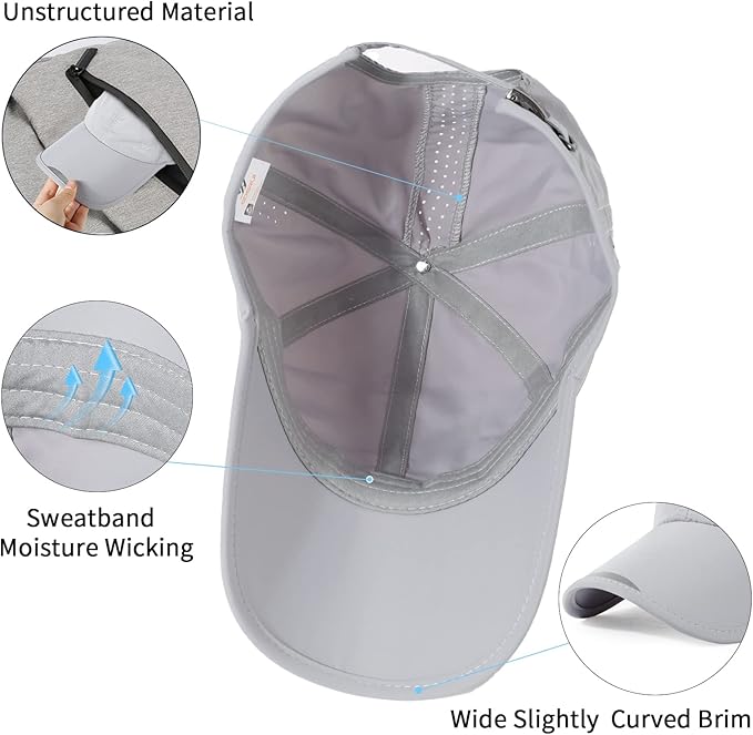 Running Hat Outdoor Sun Protection Hat Mesh Quick Dry Hat Thin Cool Baseball Cap for Women and Men