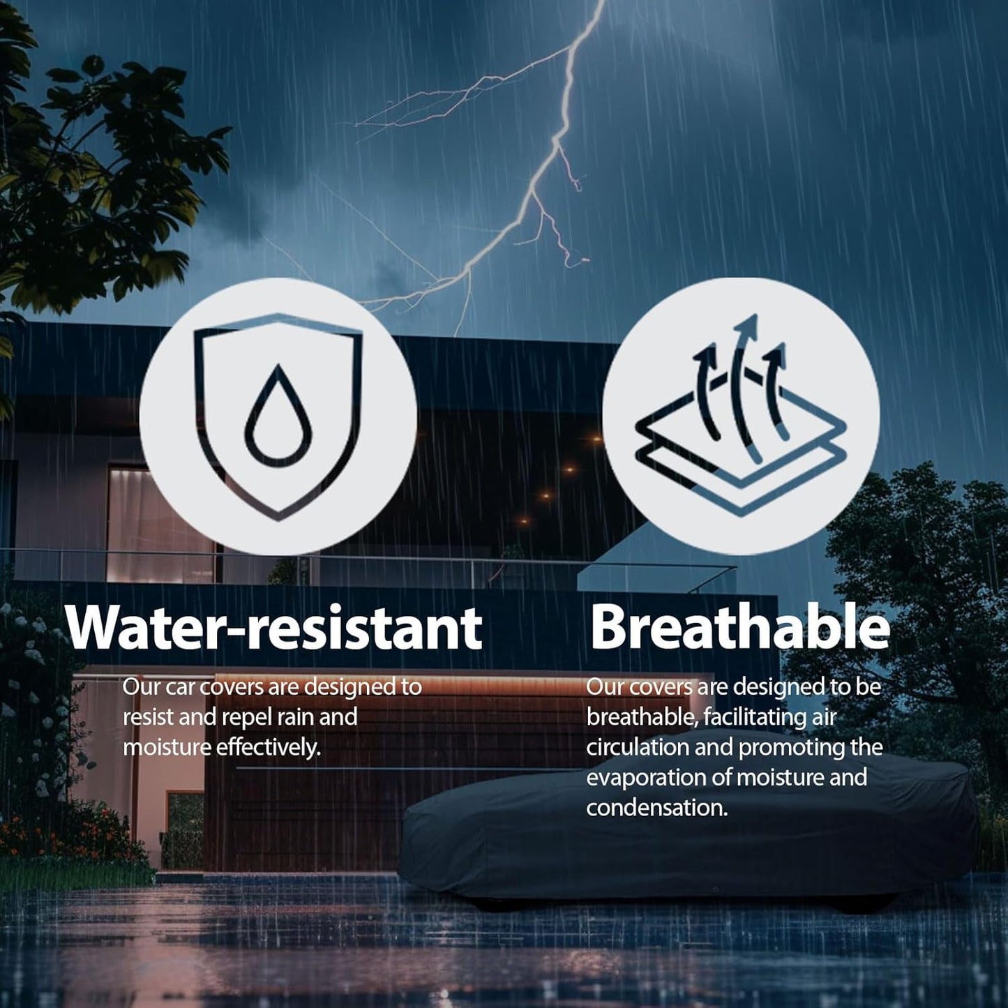 5 Layer Car Cover for Cadillac CT4-V 2020-2026 Sedan 4-Door Full Coverage Semi Custom Fit All Weather Protection Breathable Dust Scratch, Dust, Snow Shield