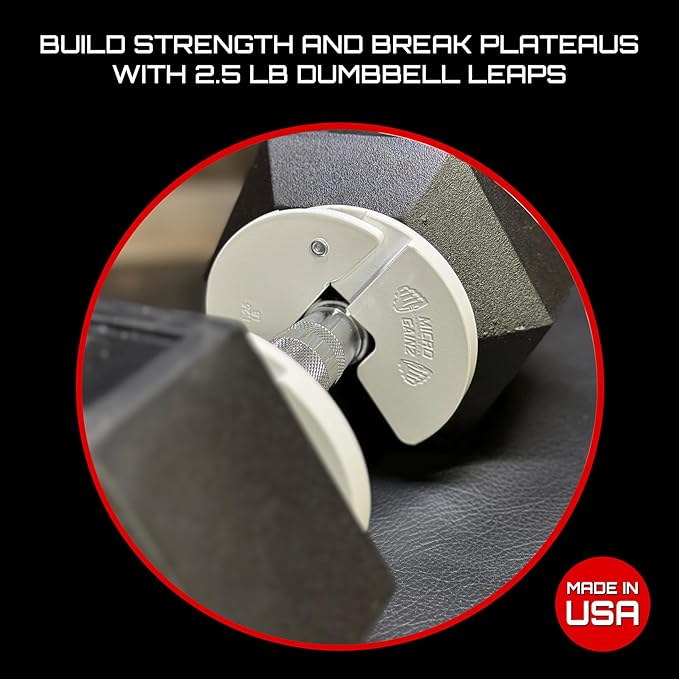 Micro Gainz Dumbbell Fractional 1.25lb Weight Plate, Ideal for Micro Loading, (Choose Color) 4 Piece Fractional Weight Plates, Designed for Dumbbell Training, Made In USA