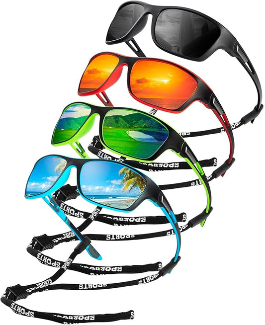 KALIYADI Polarized Sunglasses for Men, Sports Sun Glasses for Driving Cycling Fishing with UV protection