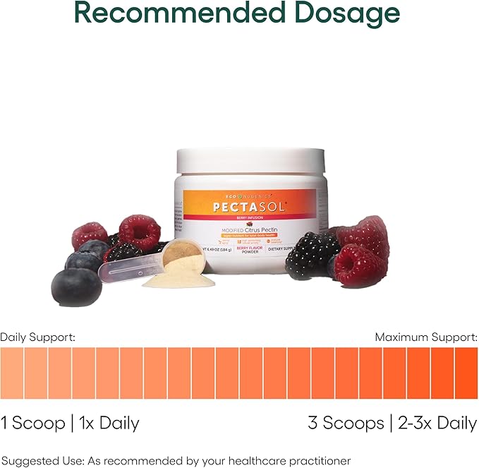 PectaSol Modified Citrus Pectin – 184g Berry Powder – Total-Body Health Supplement to Support the Heart, Immune System, Inflammation Response & Healthy Aging + Maintain Healthy Galectin-3 Levels