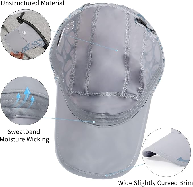 Running Hat Outdoor Sun Protection Hat Mesh Quick Dry Hat Thin Cool Baseball Cap for Women and Men