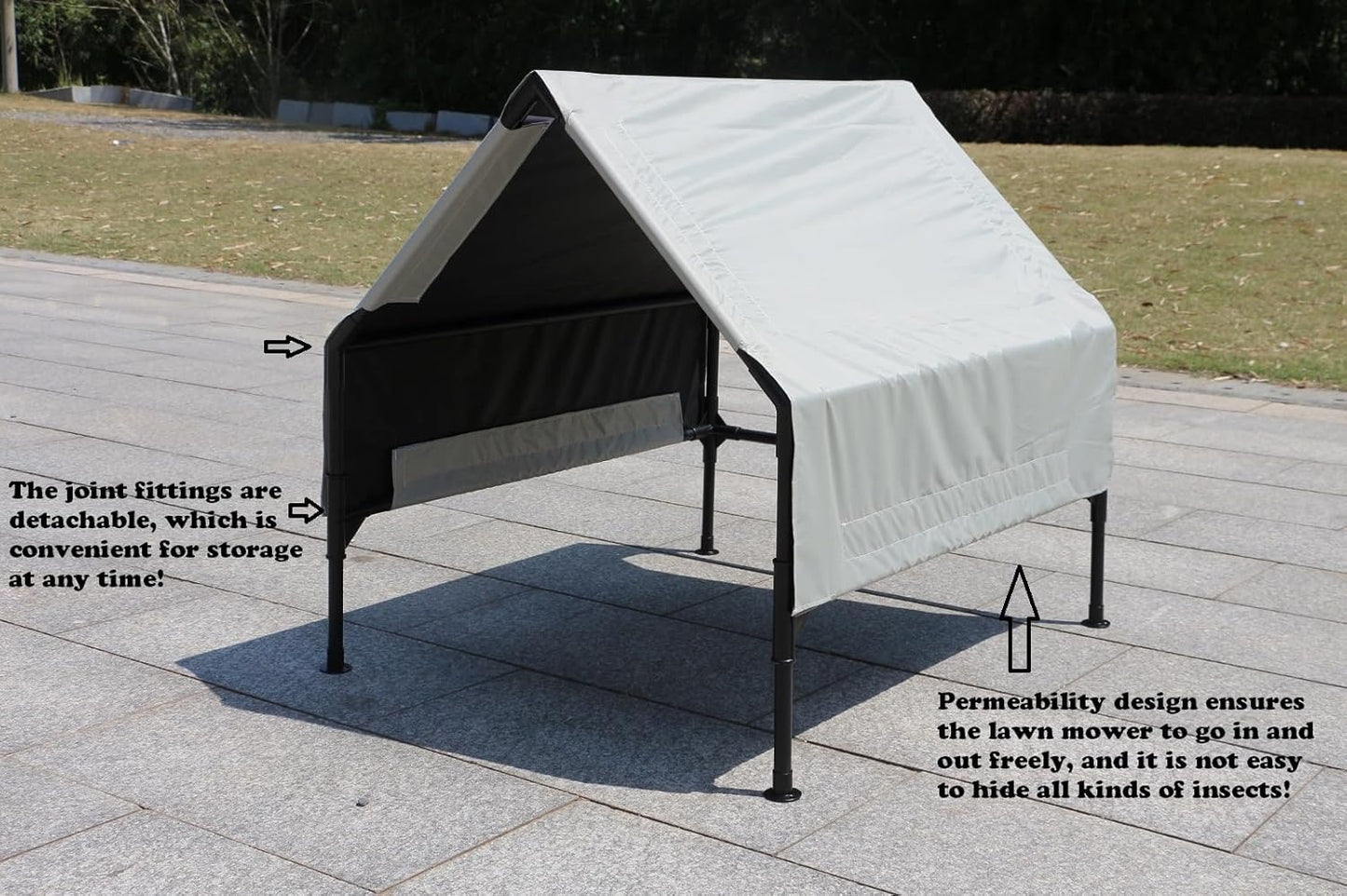 Robot Mower Garage, Wire Free Robot Lawn Mower Cover, Durable Water-Proof and Ultraviolet-Proof Polyester Oxford, 32 "x28x24, Suitable for All Types of Mowing Robots. (Large Size