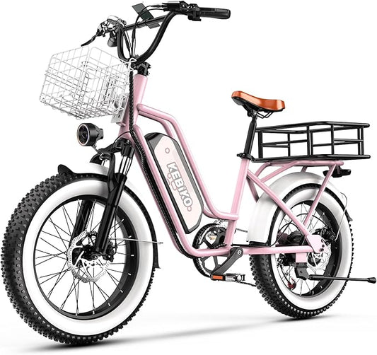 1500W Electric Bike for Adults,48V 20/60Ah Removable Battery Max Range 80Miles & 30MPH Electric Bicycle,20''×4" Fat Tire Ebike,Adult Electric Bicycles for Commute Beach Snow,E-Bike UL Certified